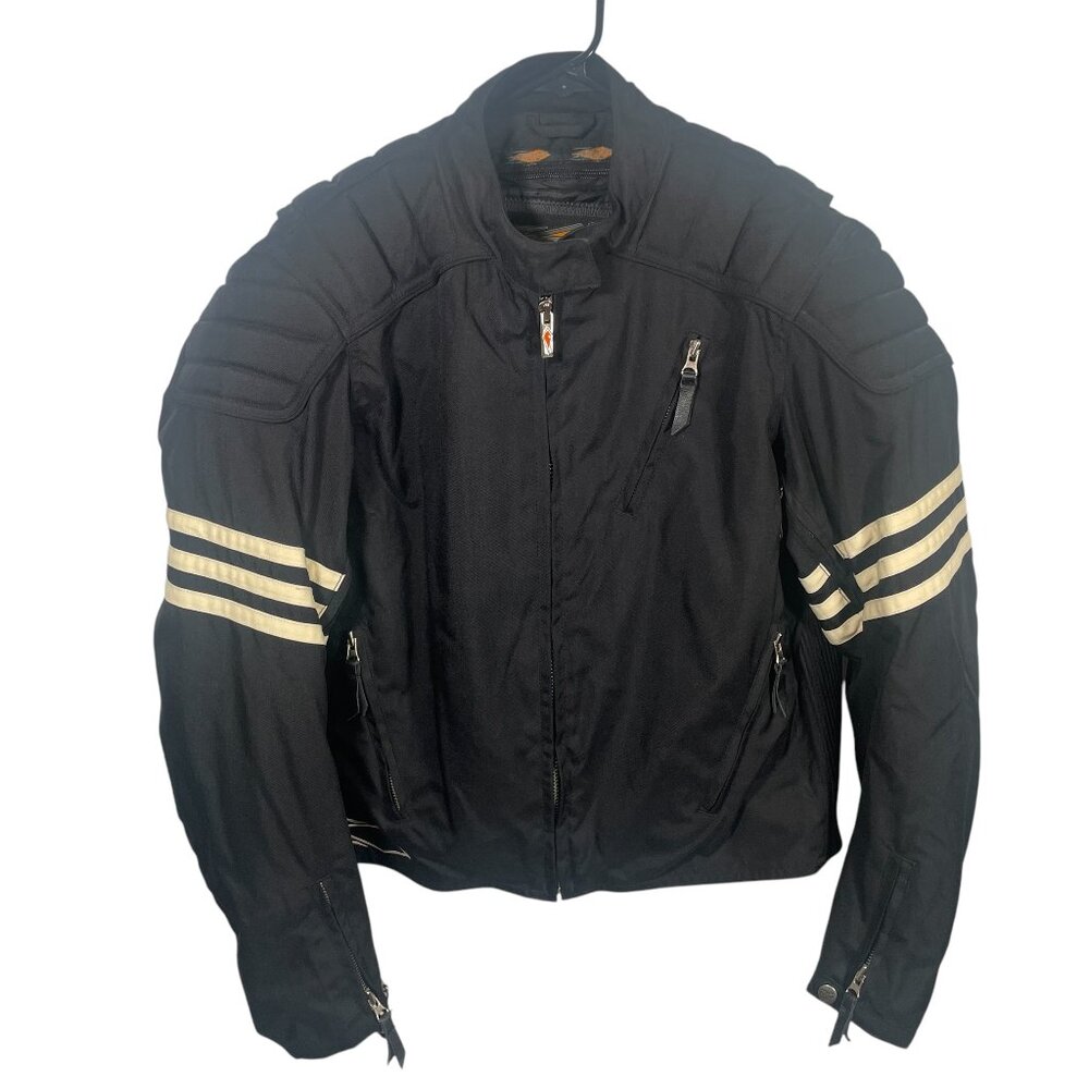 Power-Trip Motorcycle Jacket Womens Size XL Black Padded Zip Out Vest